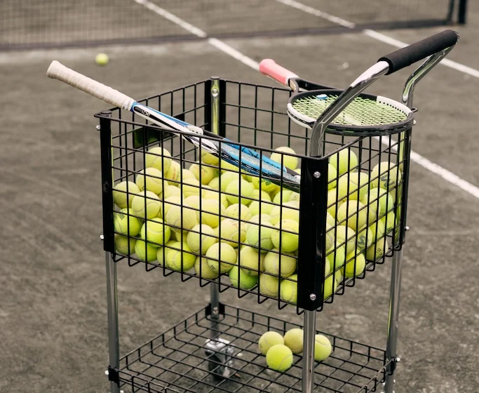 Rackets and balls for play pickleball in Seaside