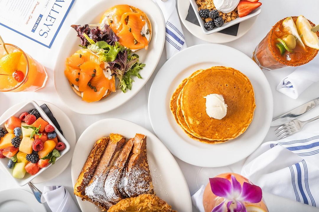 Bud & Alley’s Breakfast items include smoked salmon with a bagel, cream cheese, capers, and fresh chives, or the crab cake benedict with its tender, flaky and succulent jumbo lump crab.