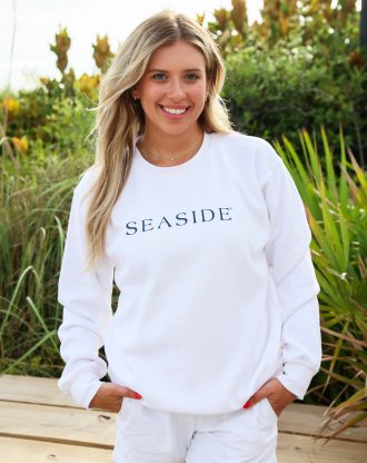 white SEASIDE® sweatshirt