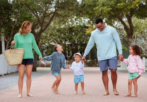 Image of a family enjoying a walk in Seaside